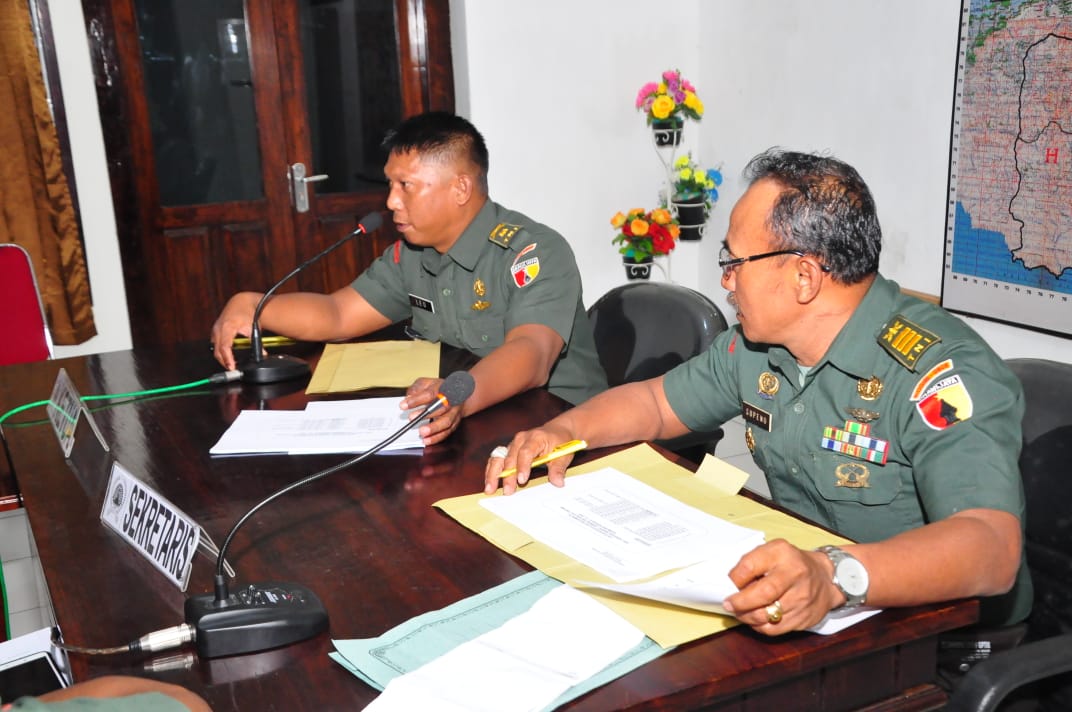 Kasdim 0808/Blitar Pimpin Rapat Sidang Pankar UKP 1-10- 2020