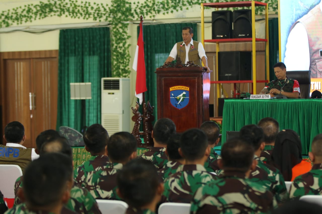 Beri Sosialisasi kepada peserta LKO Kodam XII/Tpr, Kepala BNPB Prioritaskan Pencegahan Karhutla