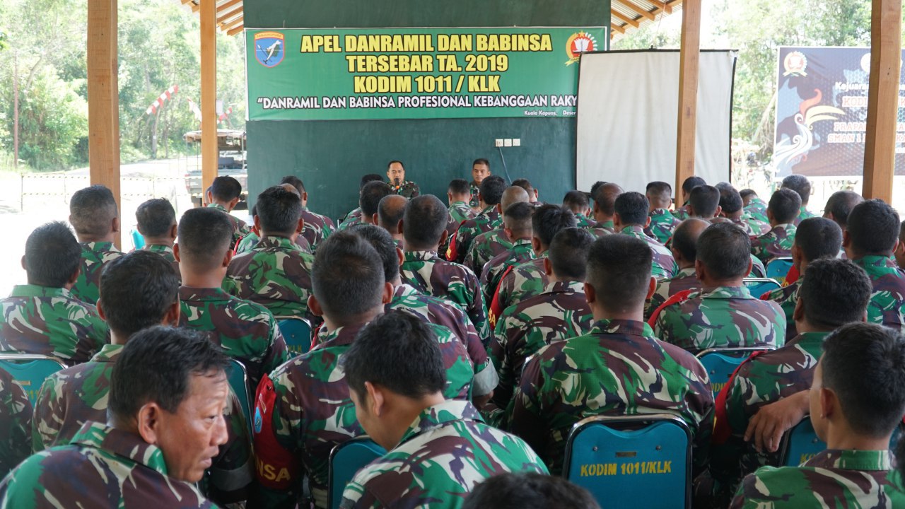 Kodim 1011/Klk Gelar Apel Danramil dan Babinsa Tersebar Tahun 2019