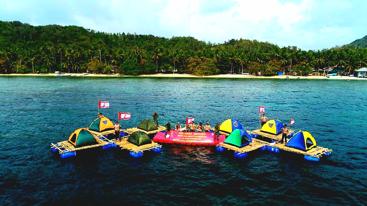 Perkemahan Apung Pramuka Saka Bahari Yonif 9 Marinir Meriahkan Festival Pahawang 2019