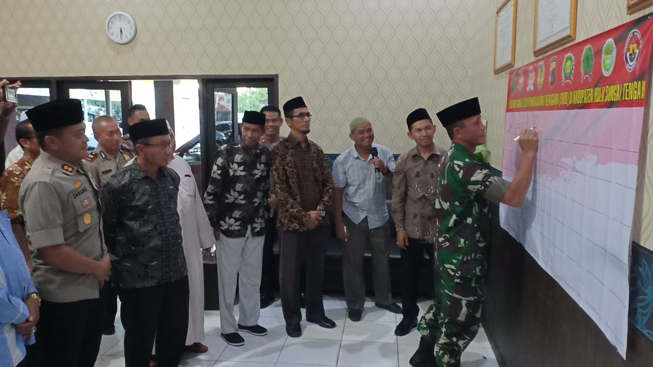 Dandim Barabai Hadiri Deklarasi Damai FKUB di HST