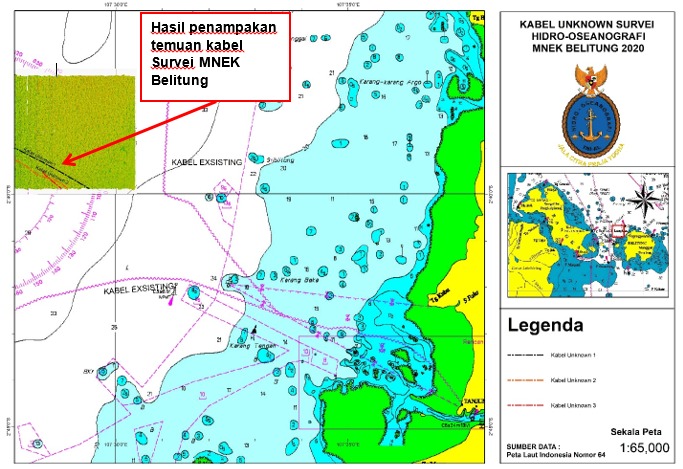 Pushidrosal Temukan Kabel Bawah Laut Tak Bertuan di Selat Gelasa