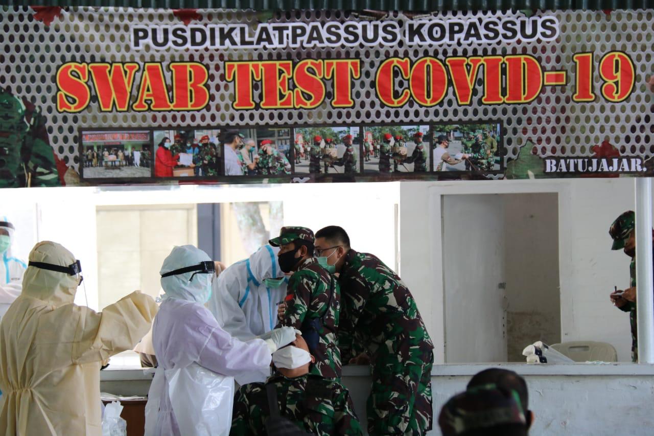 Pusdiklatpassus Kopassus Gelar Pemeriksaan Swab Test Covid-19