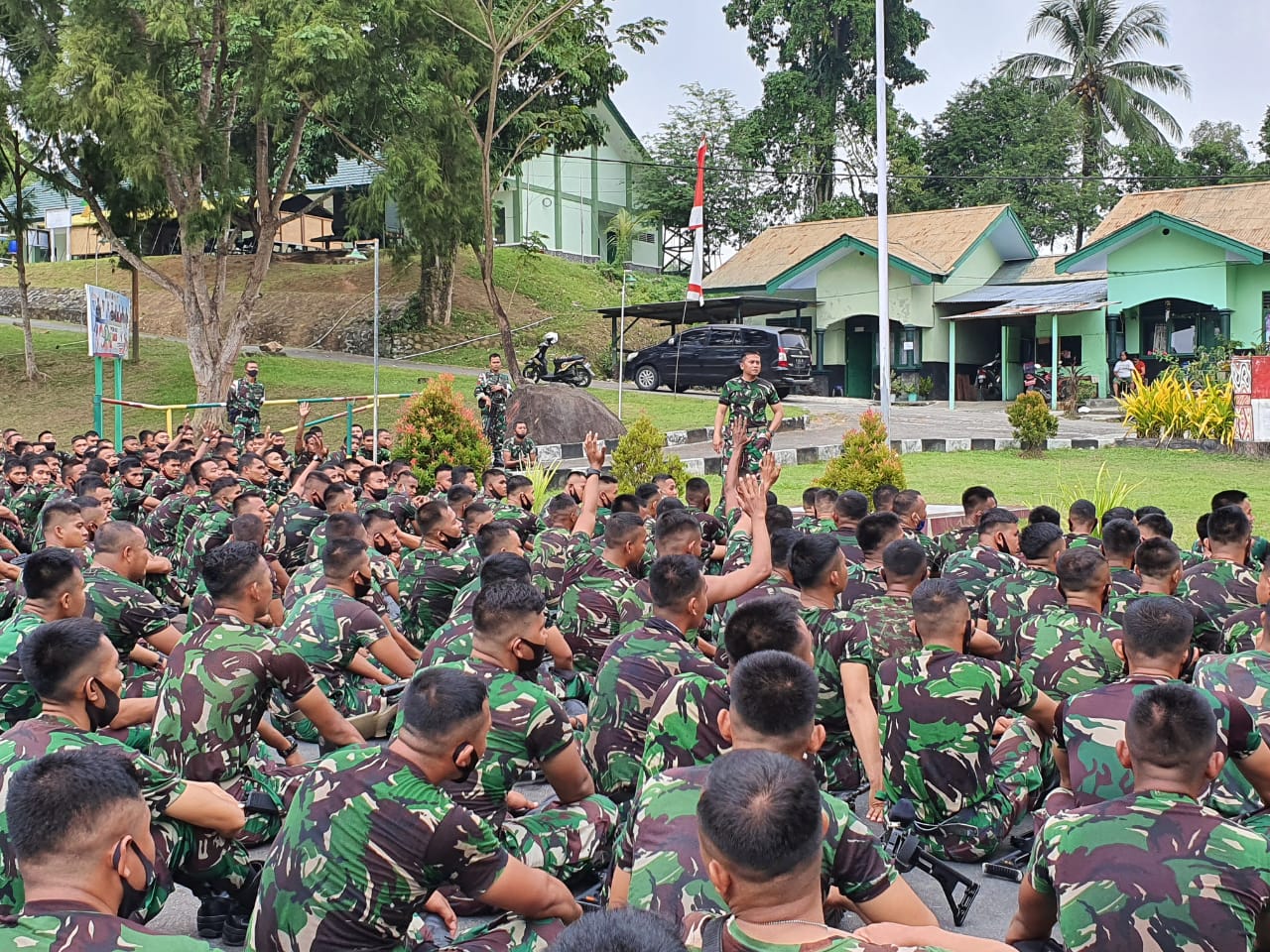 Karantina di Ifar Gunung, Prajurit 413/Bremoto Tetap Jaga Kondisi Fisik