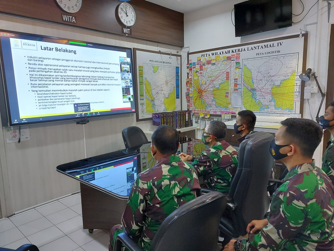 Kadiskum Lantamal IV Ikuti Webinar Pencegahan dan Penanganan Pencemaran di Laut