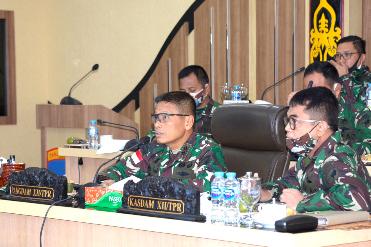 Melalui Video Conference, Pangdam XII/TPR Beri Pembekalan Pasis Dikreg XLVII Sesko TNI