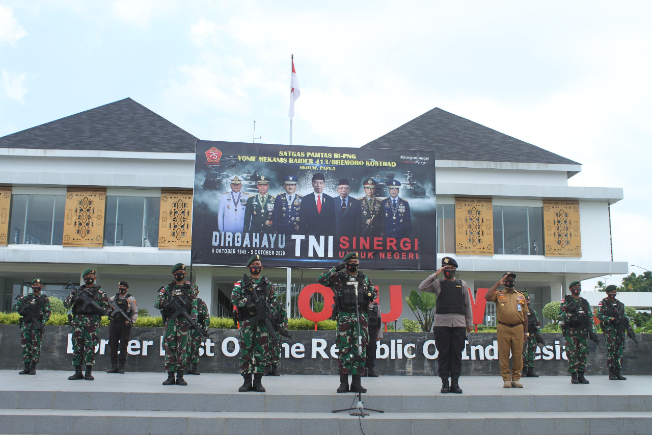 HUT TNI, Satgas Yonif MR 413 Kostrad Berkesempatan Vicon bersama Presiden RI