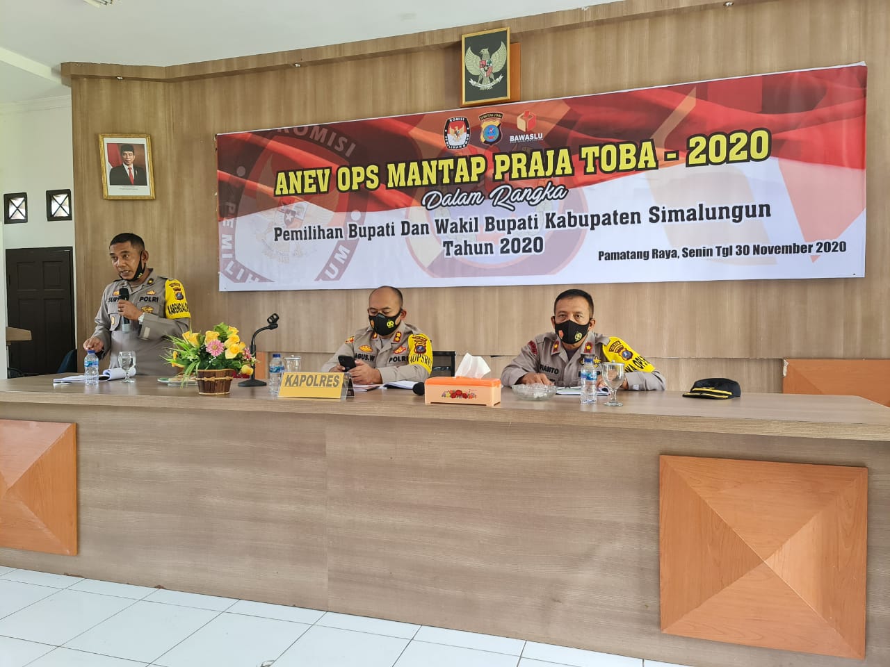 Kapolres Simalungun Pimpin Anev Ops. Mantap Praja Toba 2020