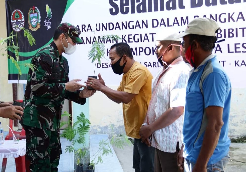 Dandim 0208/Asahan Didampingi Danramil 07/Air Joman Hadiri Penanaman Kebun Bibit Rakyat (KBR)