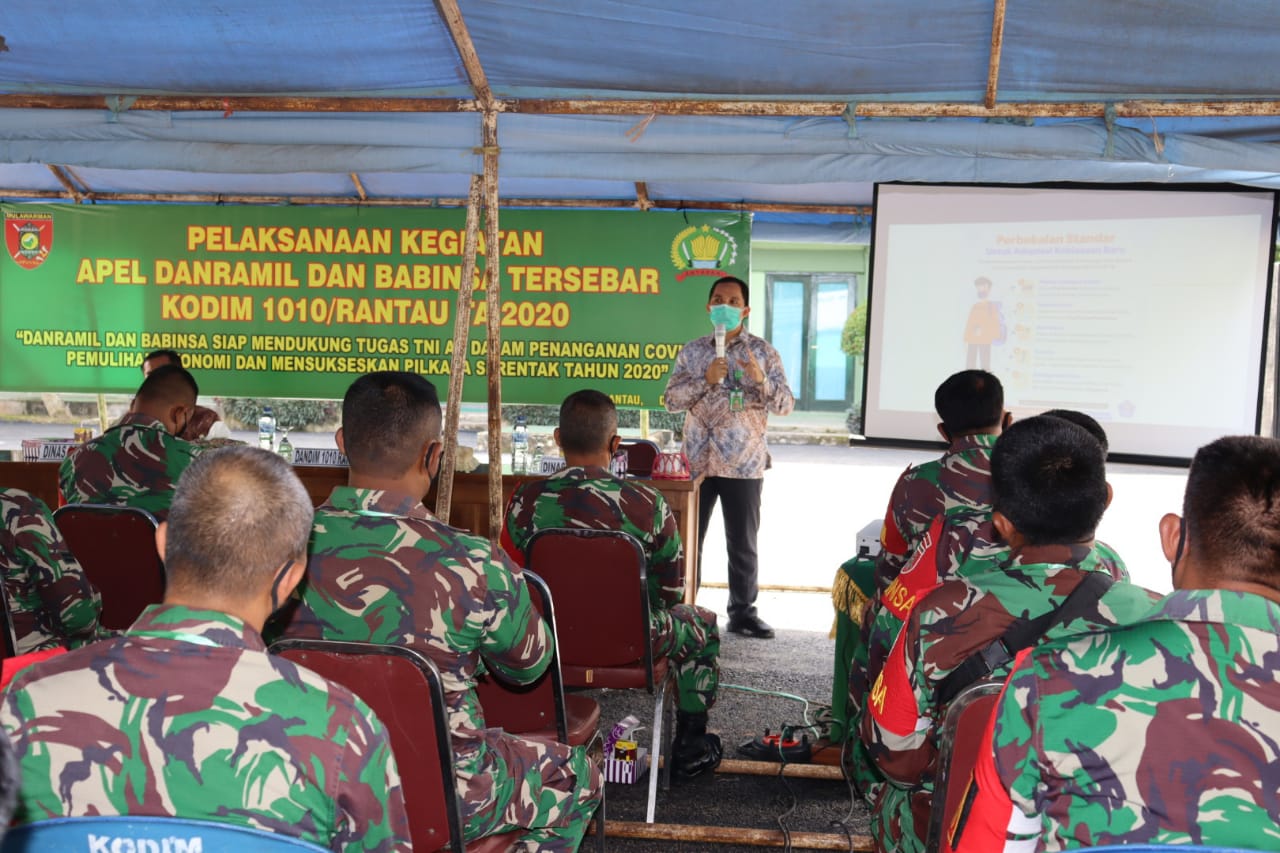 Dinas Kesehatan Berikan Materi Saat Apel Danramil dan Babinsa Kodim 1010/Rantau