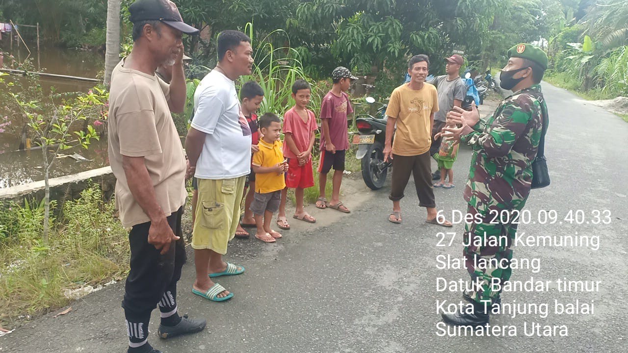 Beri Himbauan dan Sosialisasikan Pentingnya Jaga Kebersihan Menghindari Covid-19 Oleh Personel Jajaran Kodim 0208/Asahan