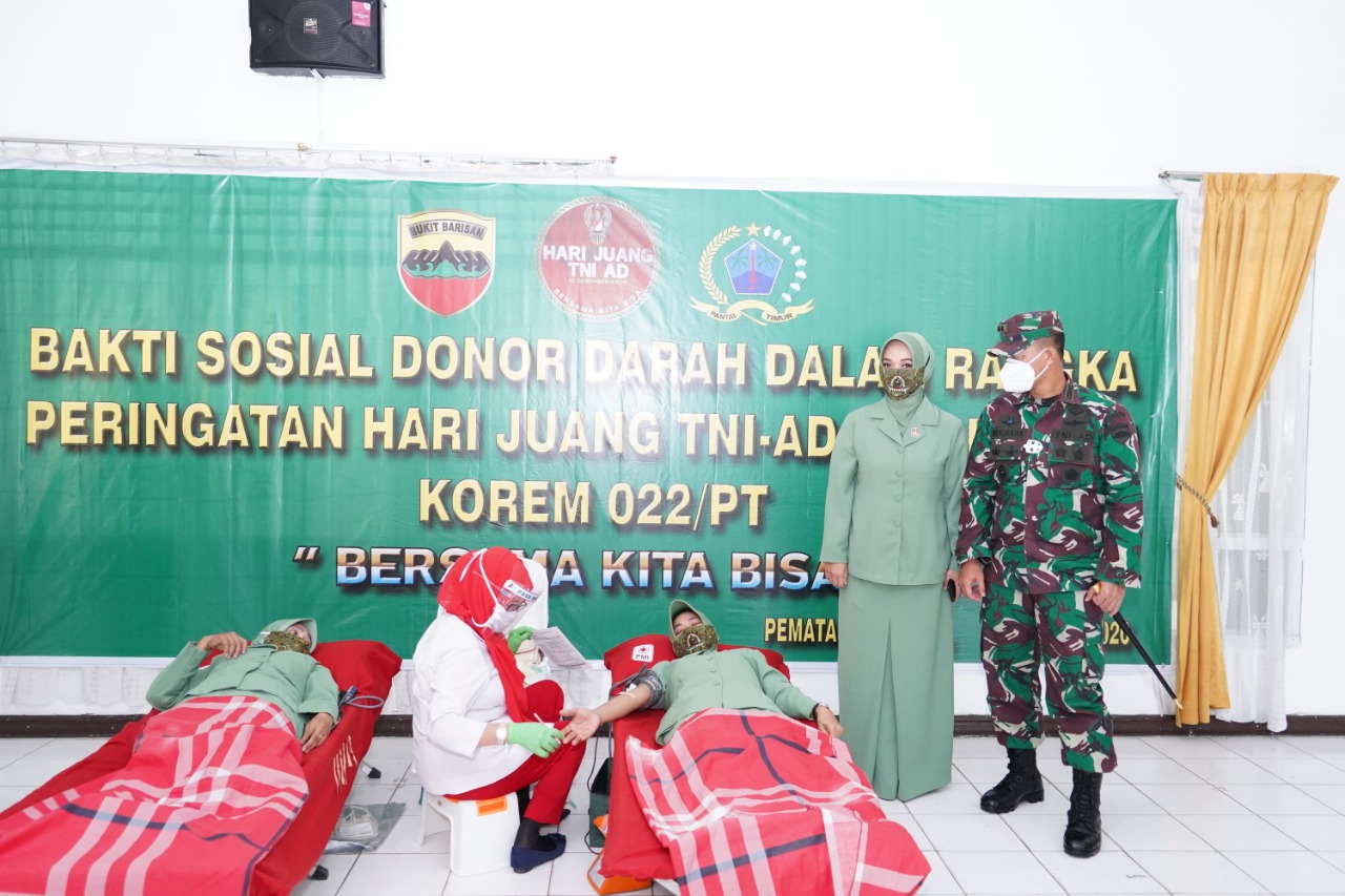 Peringati Hari Juang TNI AD, Korem 022/Pantai Timur Gelar Donor Darah