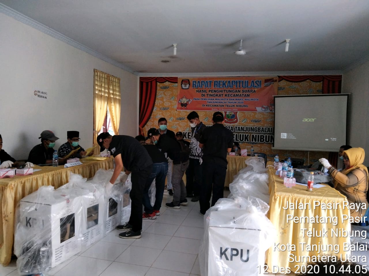 Personel Jajaran Kodim 0208/Asahan Hadiri Rapat Pleno Rekapitulasi Penghitungan Suara Pemilihan Walikota dan Wakil Walikota