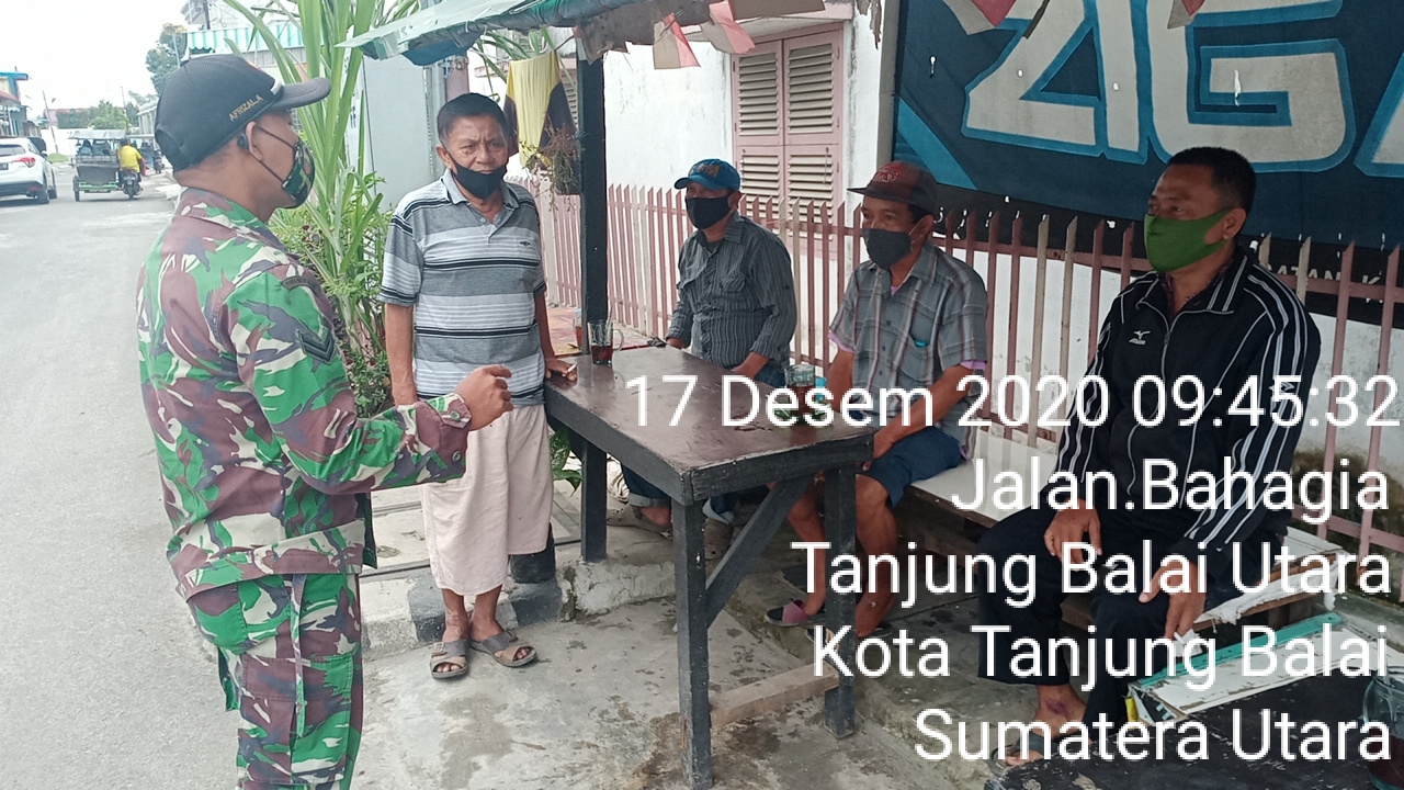 Komsos Interaktif, Personel Jajaran Kodim 0208/Asahan Ajak Warga Patuhi Protokol Kesehatan