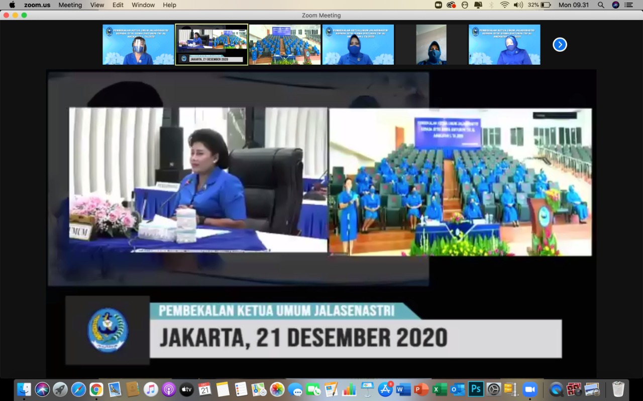 Ketua Umum Jalasenastri Berikan Pembekalan Kepada Istri Pasis Diktukpa Secara Virtual