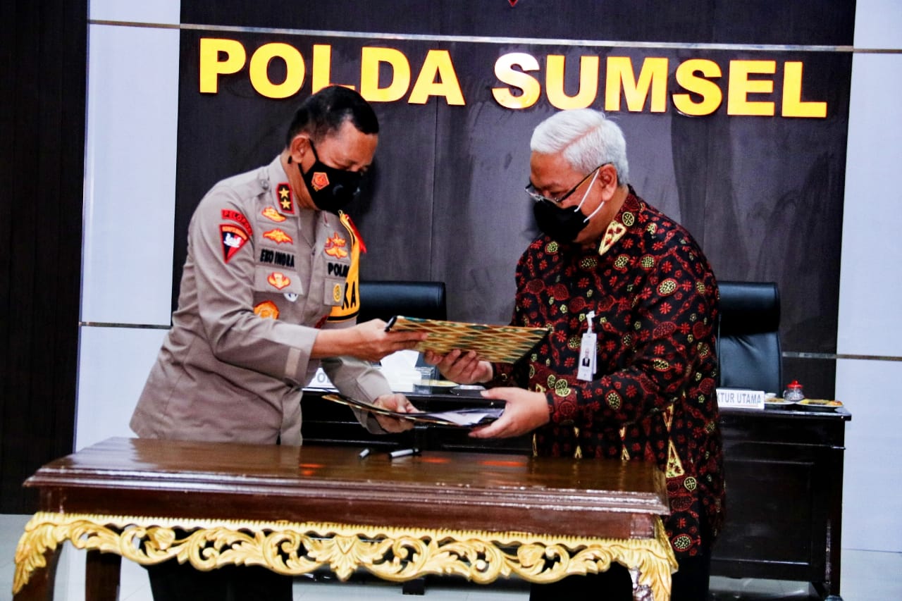 MOU Polda Sumsel Dengan Bank Sumsel Babel