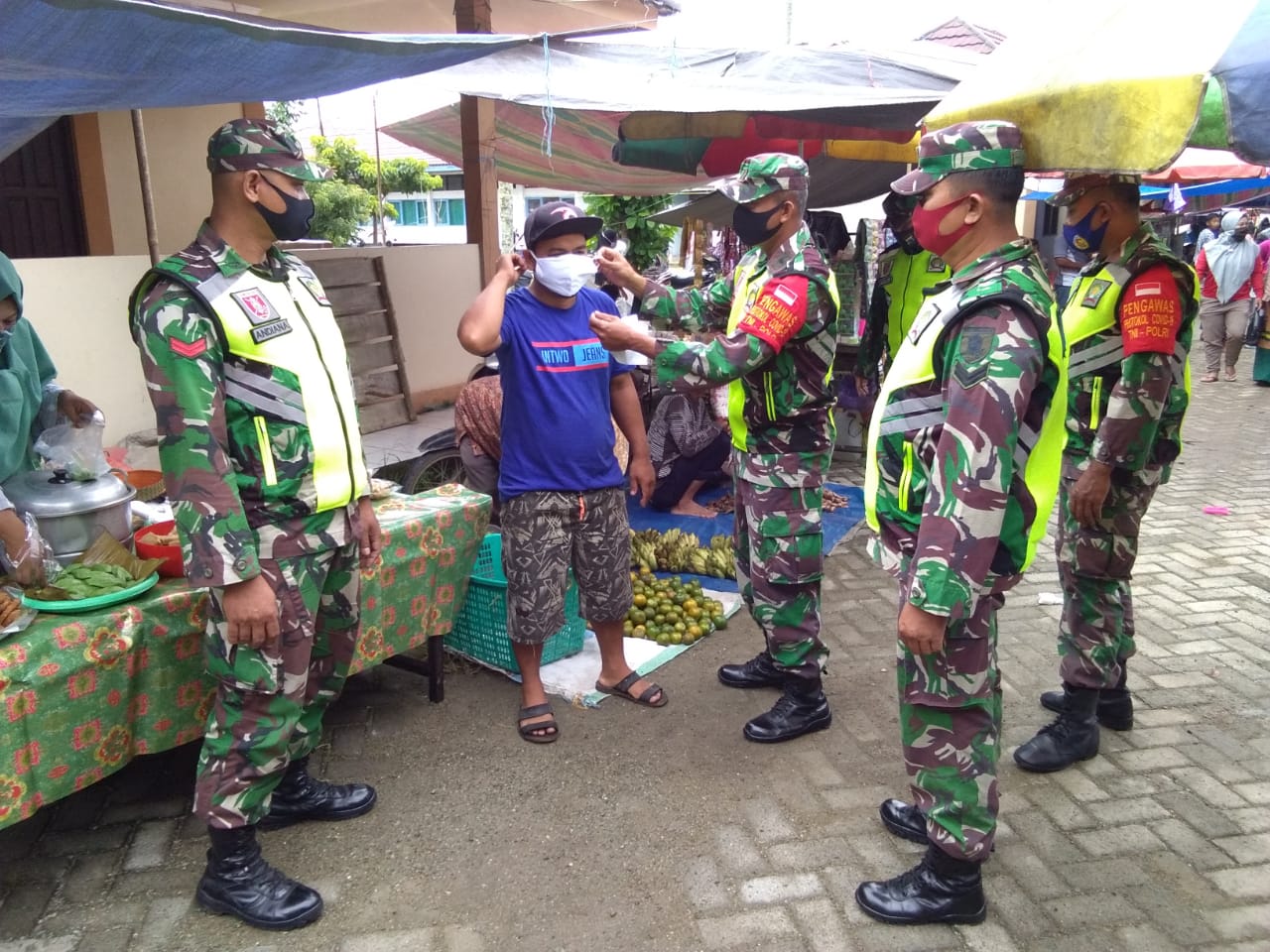 Operasi Yustisi di Pasar Tradisional Masih Ditemukan Warga Yang Tak Pakai Masker