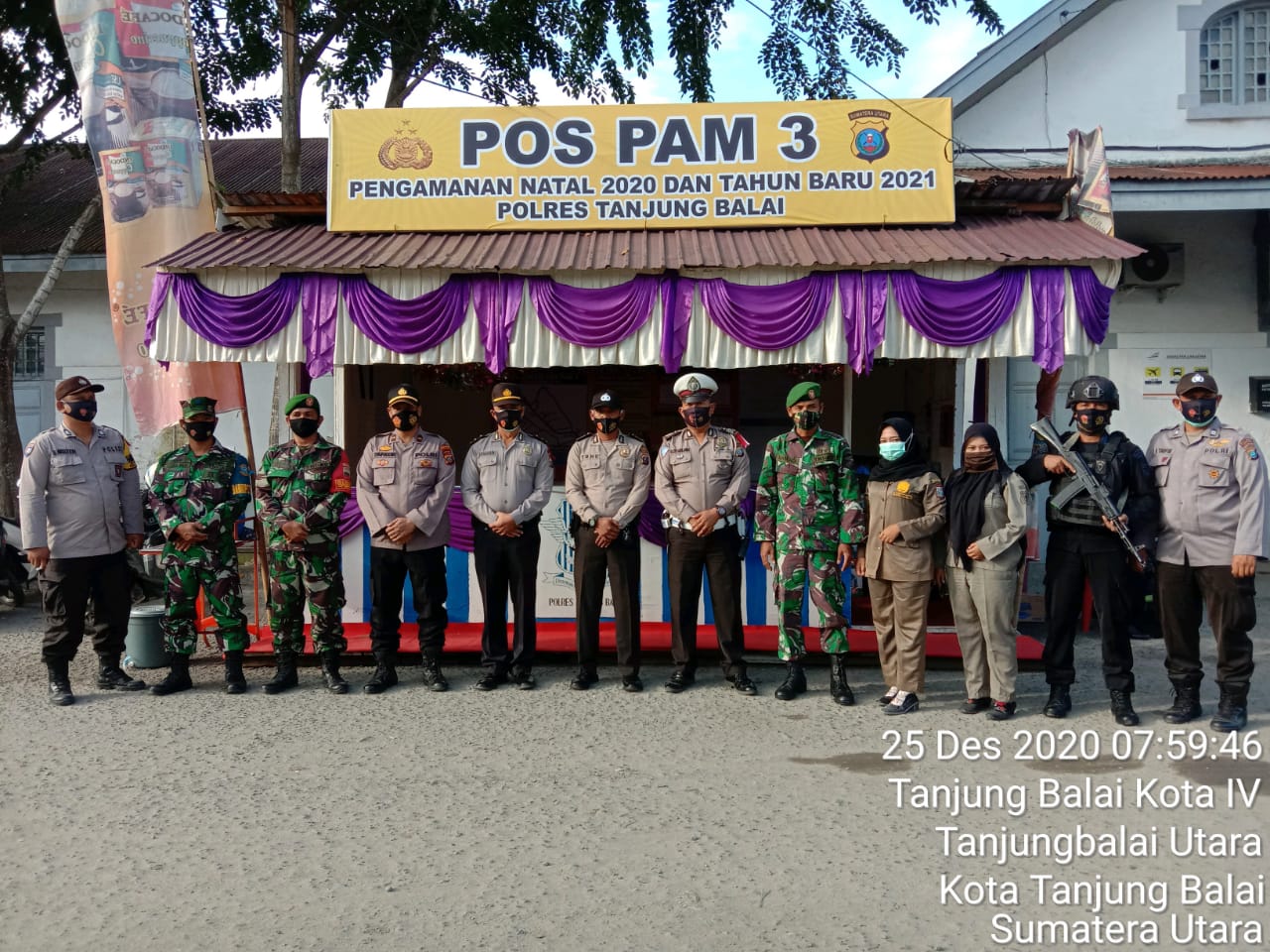 Posko Pengamanan Nataru di Stasiun Kereta Api Bersama Personel Jajaran Kodim 0208/Asahan