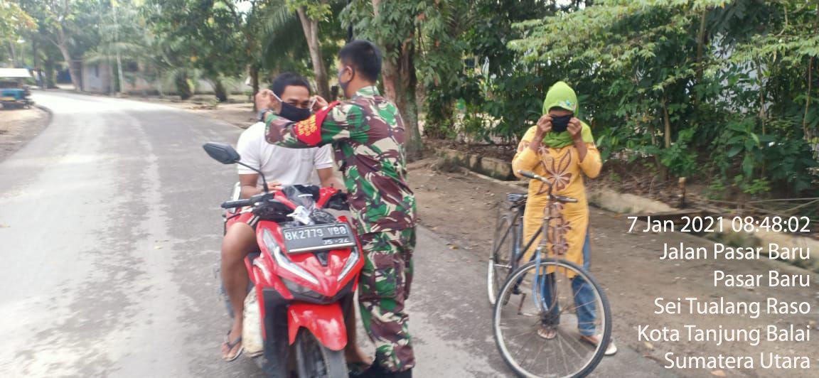 Monitoring Dan Pengawasan Protokol Kesehatan Dilaksanakan Personel Jajaran Kodim 0208/Asahan