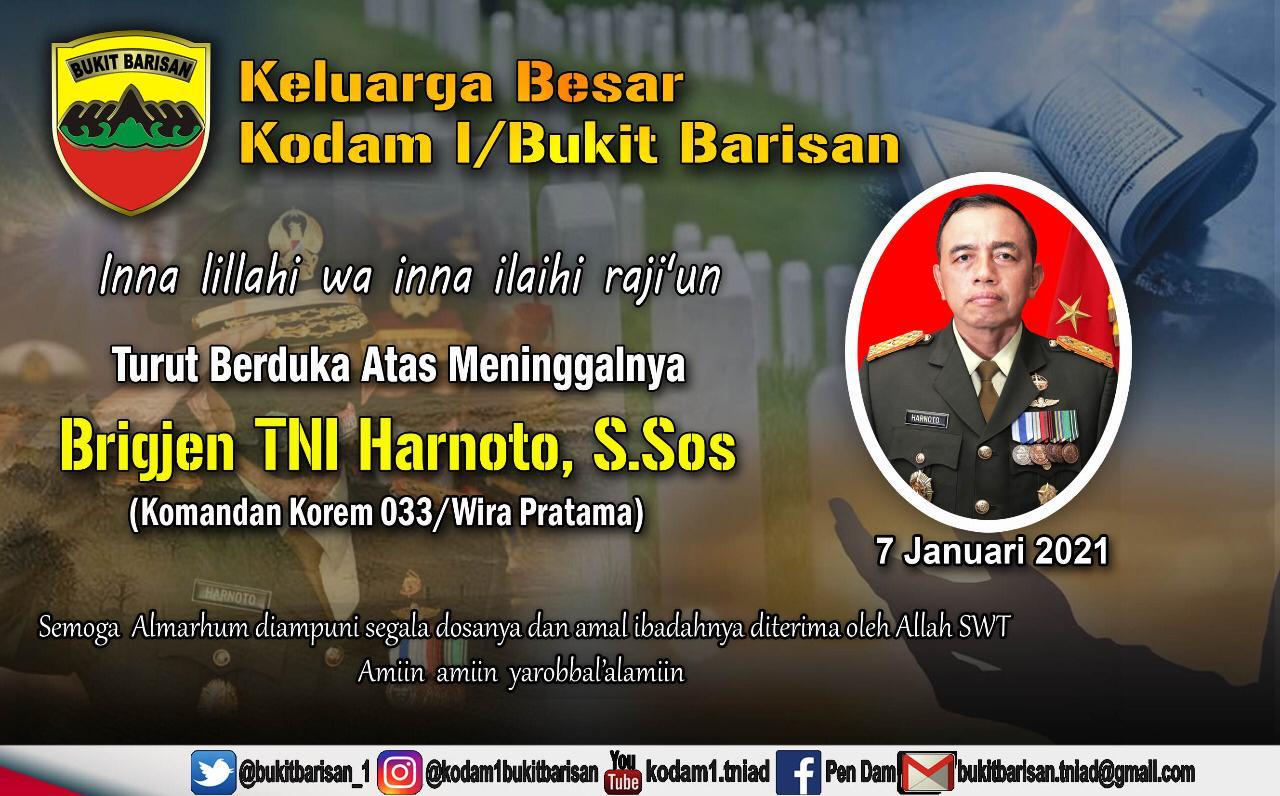 Pangdam I/BB Sampaikan Belasungkawa Atas Berpulangnya Danrem 033/Wira Pratama