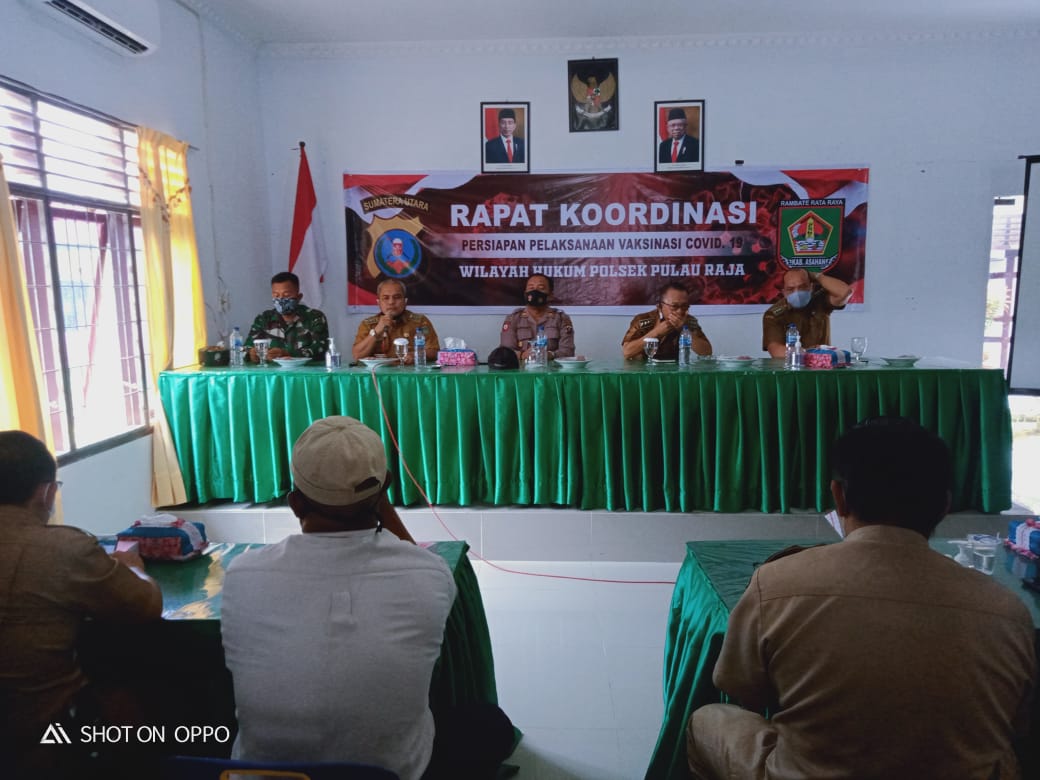 Personel Jajaran Kodim 0208/Asahan Hadiri Rapat Koordinasi Vaksinasi Covit-19 Diwilayah Binaan