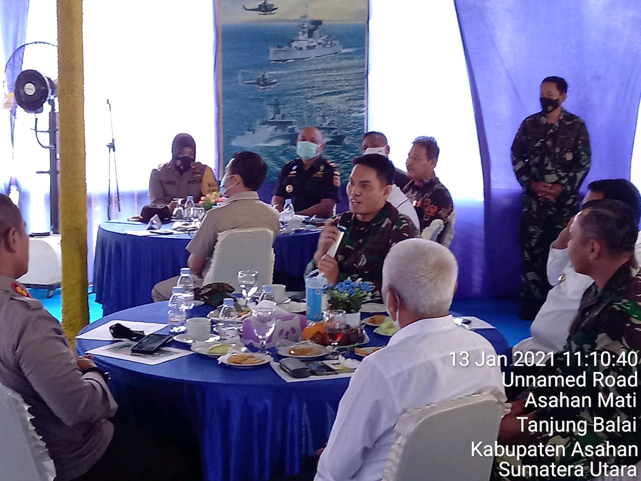 Personel Jajaran Kodim 0208/Asahan Monitor Pelaksanaan Coffee Morning Dandim Bersama Unsur Forkopimda