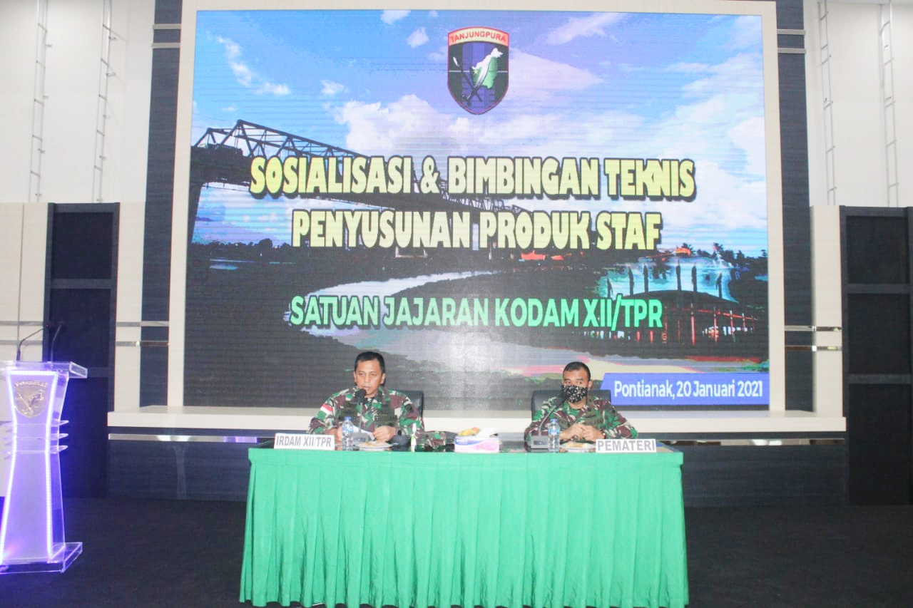 Kodam XII/Tpr Gelar Sosialisasi dan Bimtek Penyusunan Produk Staf Satuan Jajaran