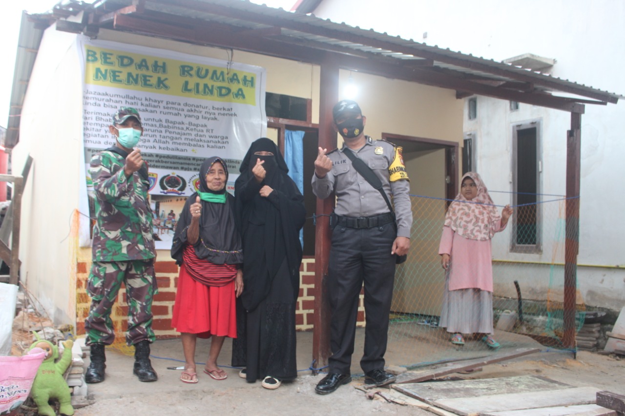 Rumah Nenek Linda di Sulap, Ini hasil Sinergitas Babinsa, Bhabinkamtibmas dan Penajam Jum’at Berkah