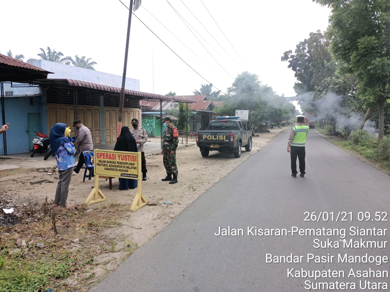 Personel Jajaran Kodim 0208/Asahan Laksanakan Operasi Yustisi Bersama Dengan Instansi Terkait Diiwlayah Binaan