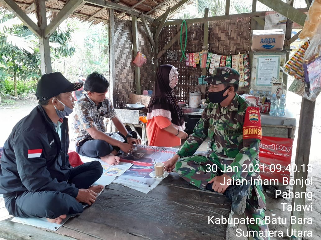 Dengan Cara Komsos Personel Jajaran Kodim 0208/Asahan Berikan Himbauan Tentang Disiplin Protokol Kesehatan Pada Warga Binaan