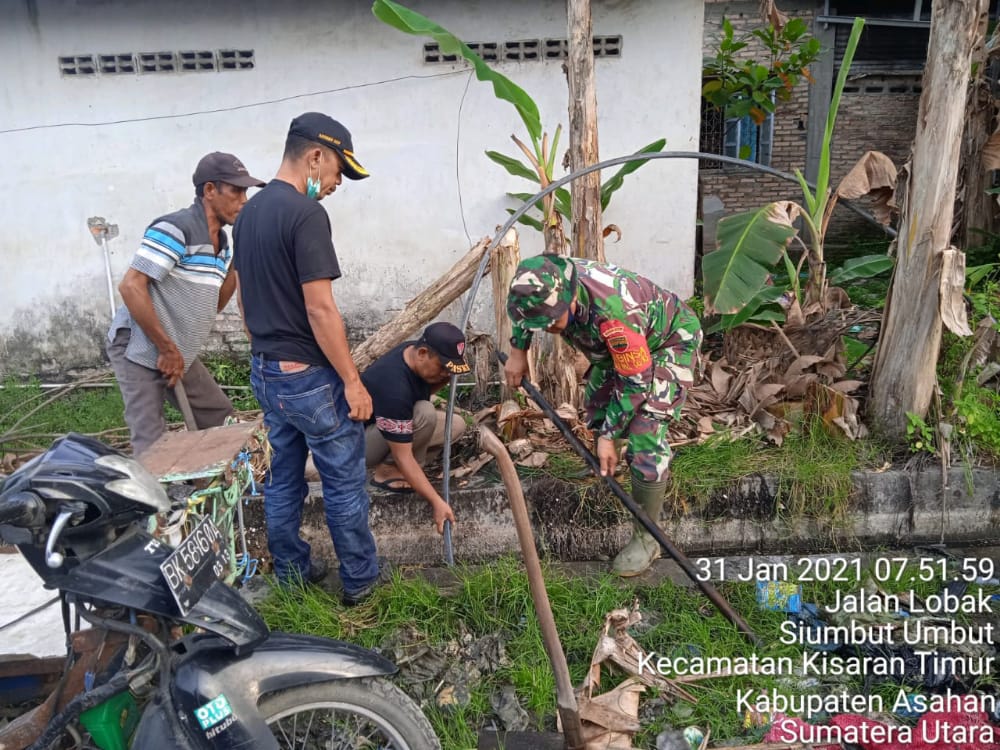 Gotong Royong Mempererat Hubungan Antara Personel Jajaran Kodim 0208/Asahan Dengan Warga Binaan