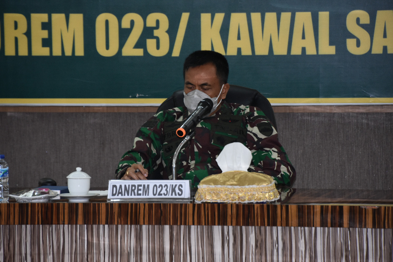 Danrem 023/KS Hadiri Taklimat Awal Wasrik Post Audit Itdam I/BB TA. 2021 Secara Virtual