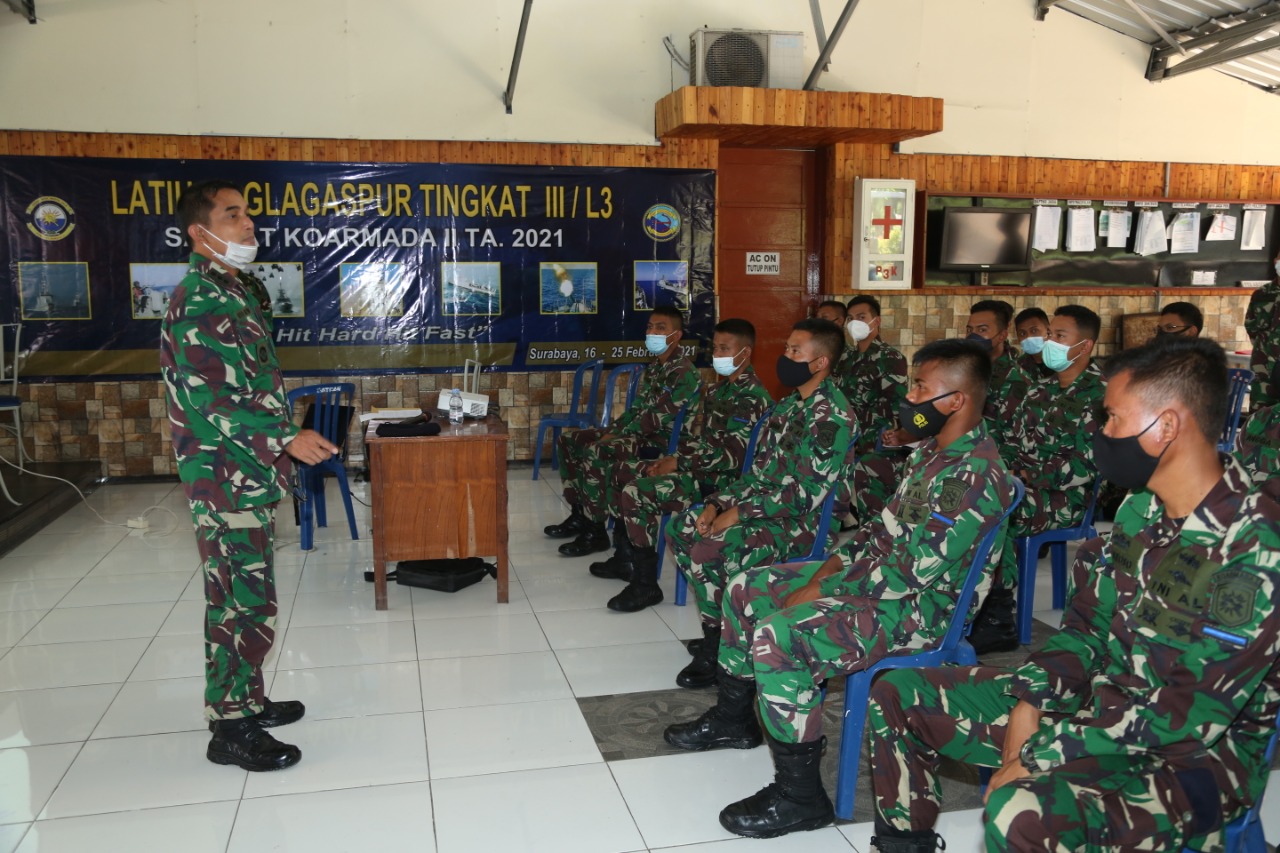 Satkat Koarmada II Gelar Glagaspur TK III/L-3 Dengan Peserta Terbatas