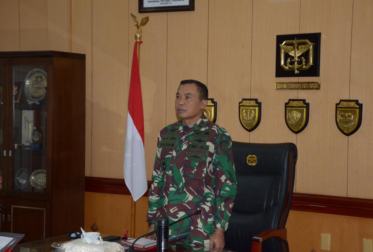 Danjen Kopassus Ikuti Rapat Pimpinan TNI Tahun 2021 Secara Virtual