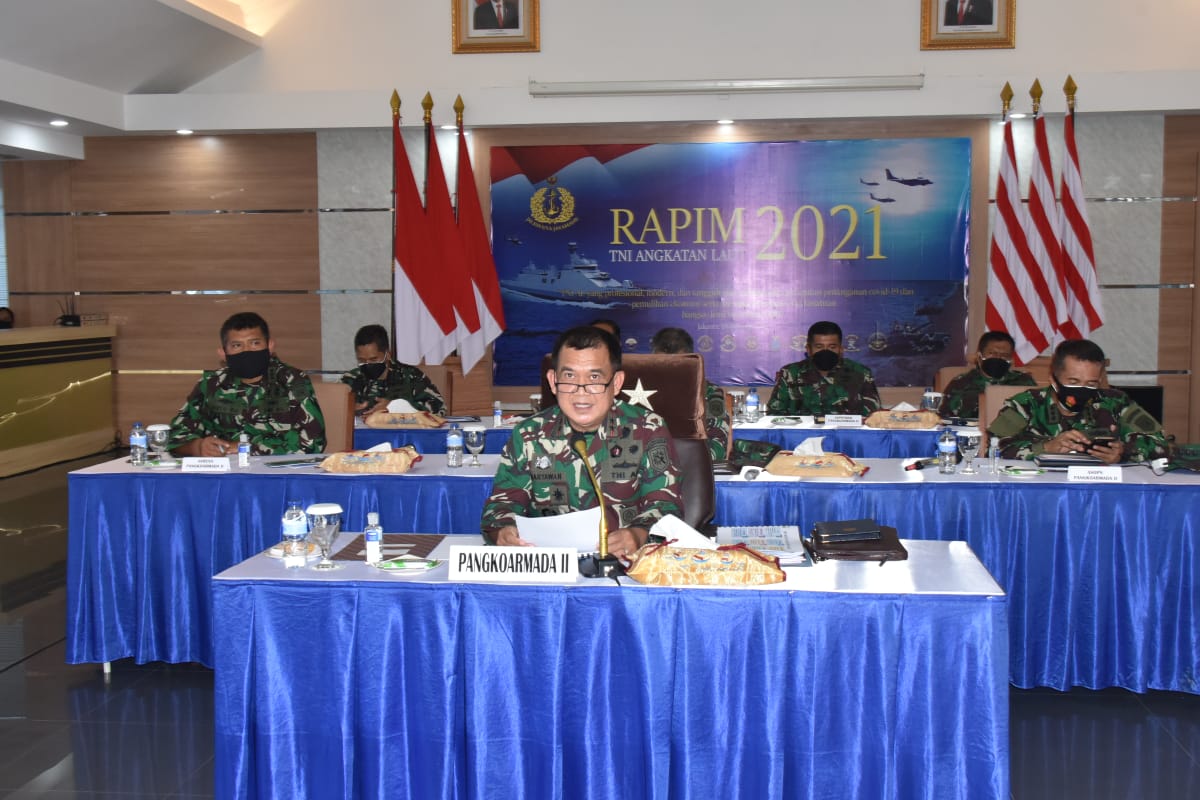 Pangkoarmada II Ikuti Rapim TNI AL TA. 2021