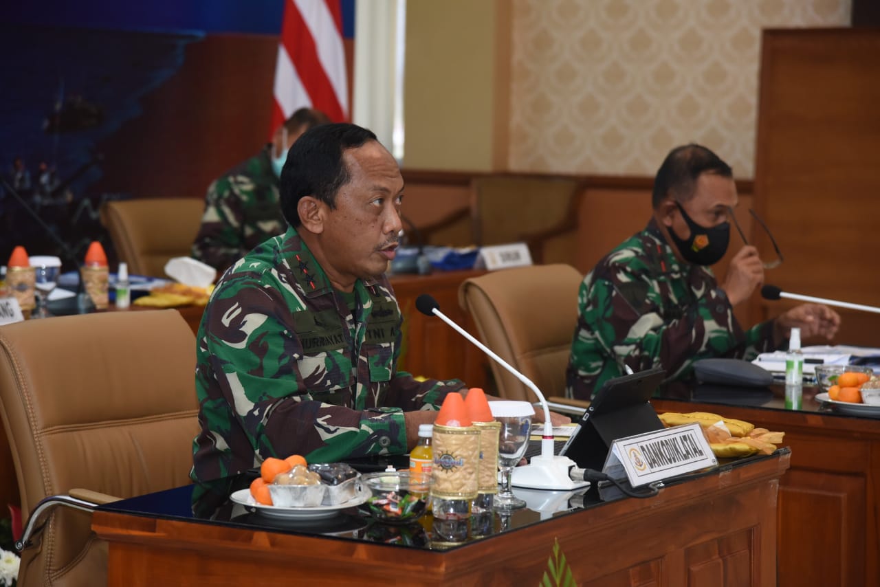 Dankodiklatal dan Pejabat Utama Hadiri Rapat Pimpinan TNI AL Tahun 2021