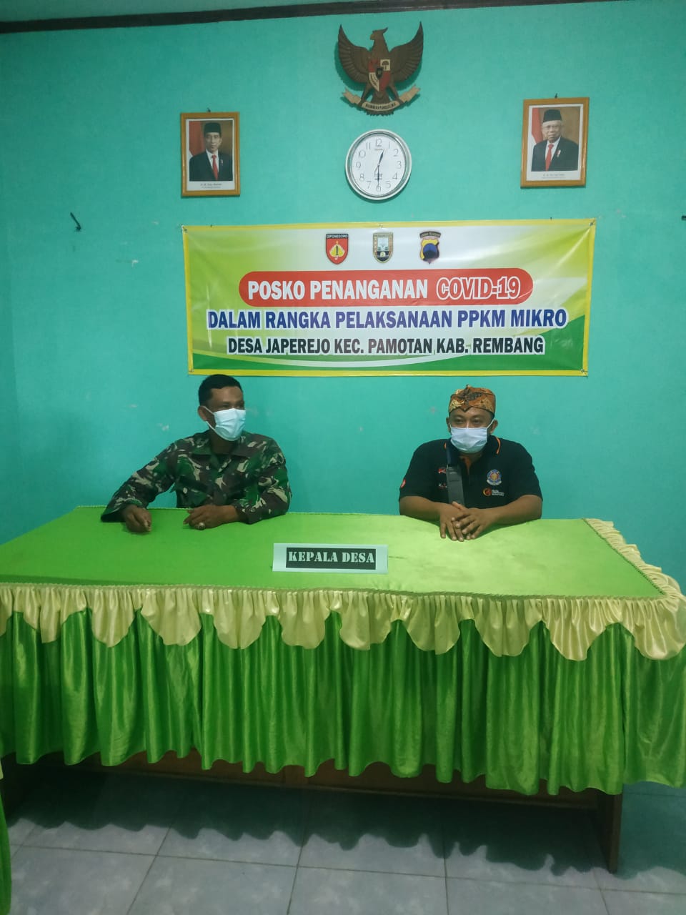 Danramil 09/Pamotan Mengecek Kesiapan Posko PPKM Mikro Di Desa Japerejo