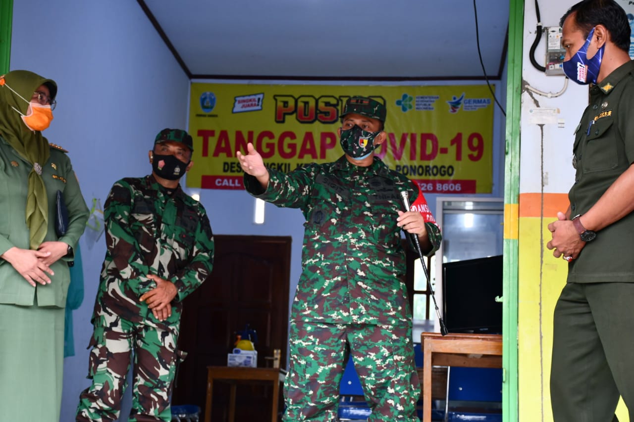 PPKM Mikro Harus Sukses, Dandim 0802/Ponorogo Tinjau Posko di Seluruh Wilayah Ponorogo