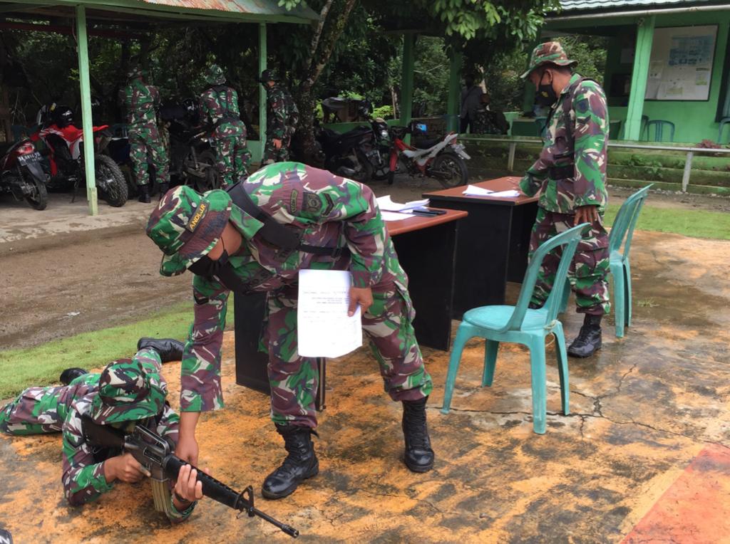 Prajurit Kodim 1001/AMT-BLG Laksanakan Ujian Terampil Perorangan (UTP)