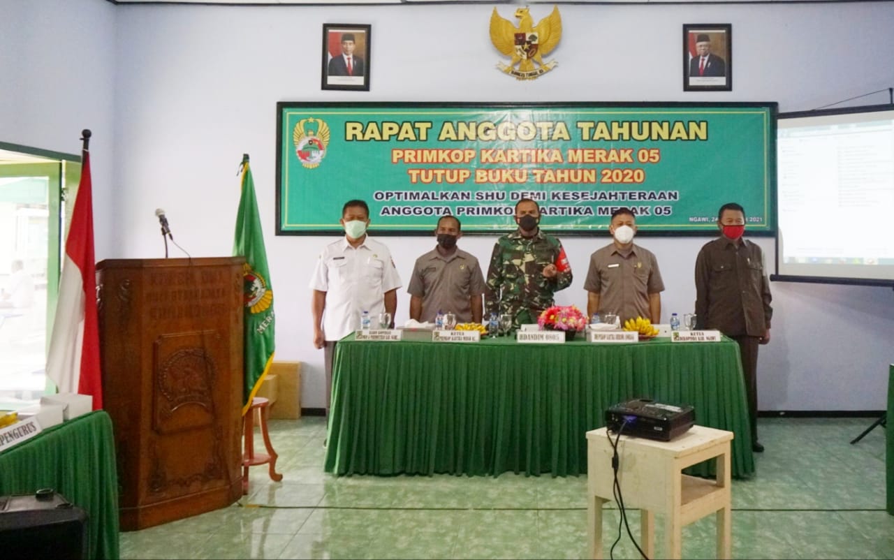 Dengan Tetap Patuhi Prokes, Kodim 0805/Ngawi Gelar RAT Tutup Buku Tahun 2020