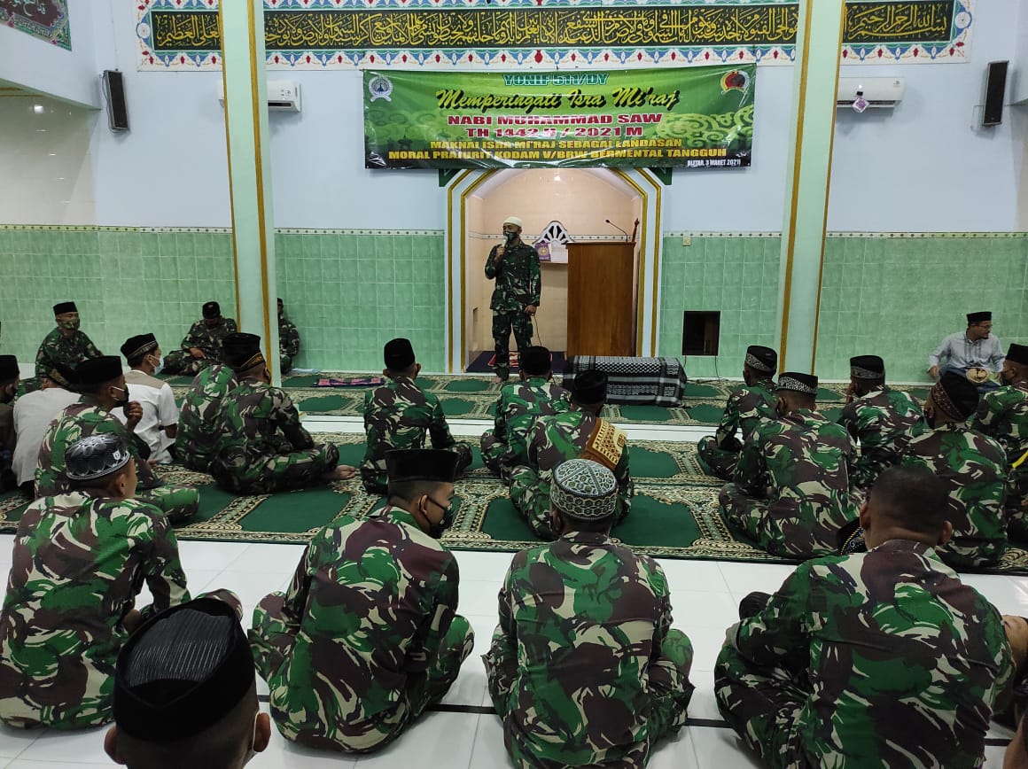 Keluarga Besar Yonif 511/DY Memperingati Isra Mi’raj Nabi Muhammad SAW TH. 1442 H 2021