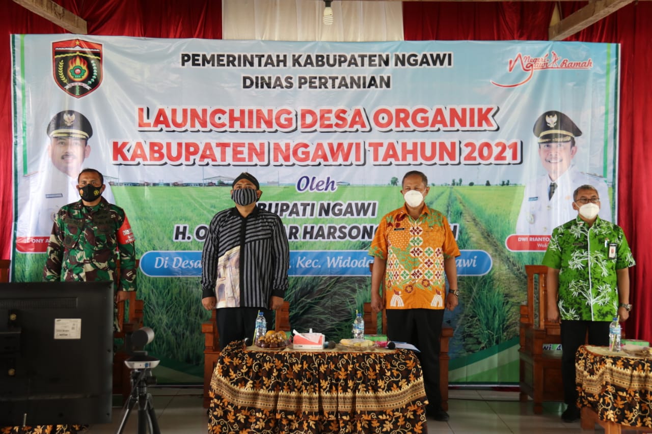 Dandim Ngawi Hadiri Launcing Desa Organik Kabupaten Ngawi Tahun 2021