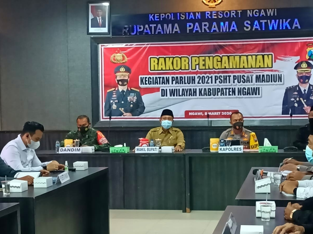 Dandim Ngawi Hadiri Rakorpam Jelang Parluh Persaudaraan Setia Hati Terate