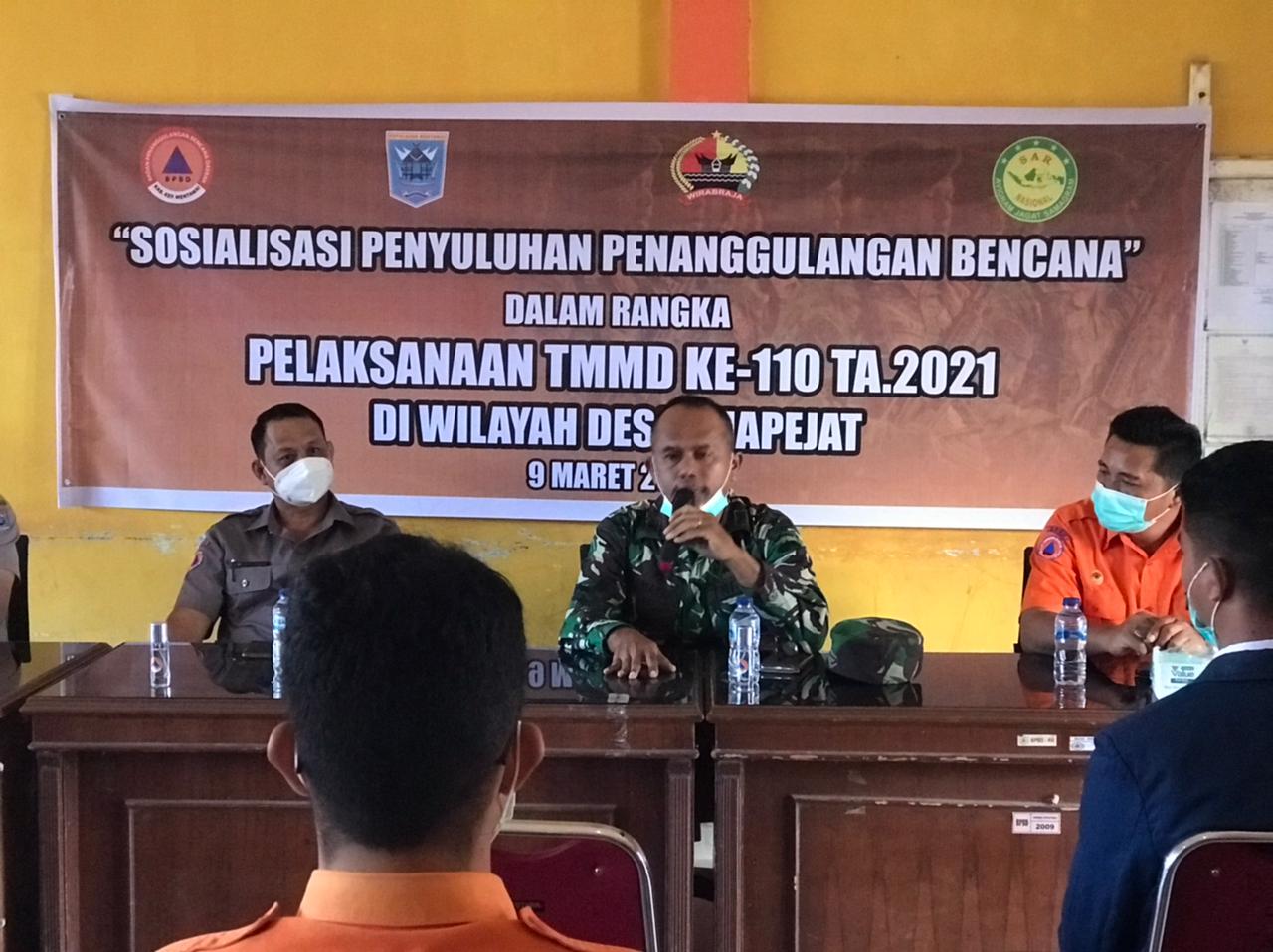 Sasaran Non Fisik TMMD, Pasiter Kodim 0319/Mentawai Berikan Penyuluhan Penanggulangan Bencana