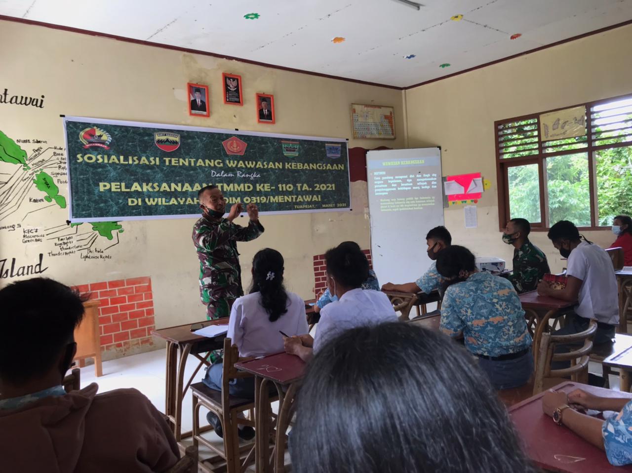 Satgas TMMD Kodim 0319/Mentawai Sosialisasi Wasbang di SMA Plus Setia