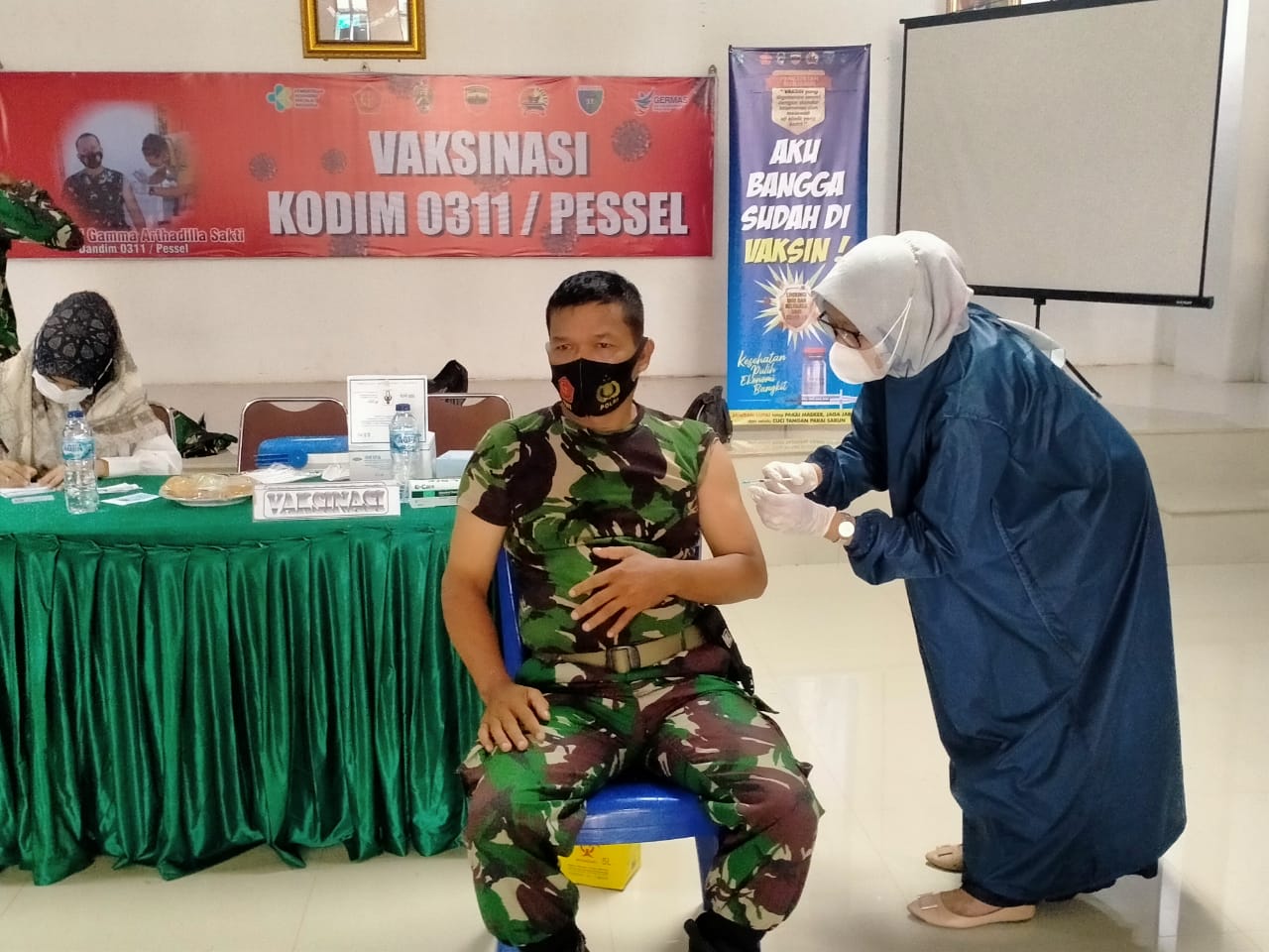 Personil Kodim 0311/Pessel Lakukan Vaksinasi Tahap 2