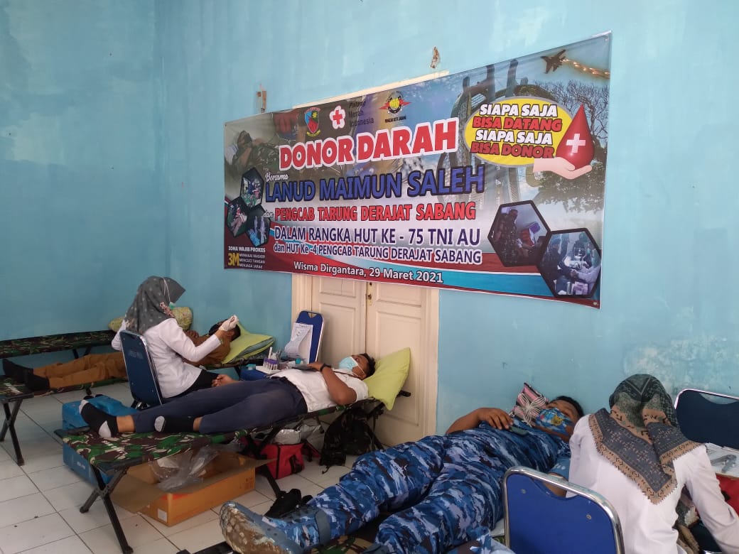 Lanud Mus Gelar Donor Darah Sambut HUT Ke-75 TNI AU