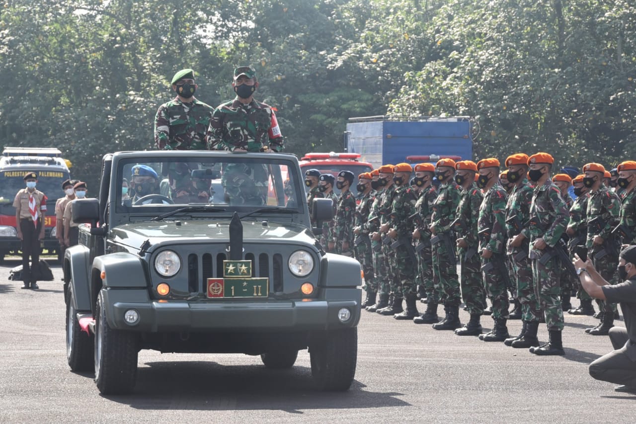 Pangdam II/Sriwijaya Gelar Apel LKO Karhutla di Apron Lanud SMH