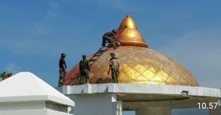 Kodim Gowa Perbaiki dan Pembersihan Makam Sultan Hasanuddin