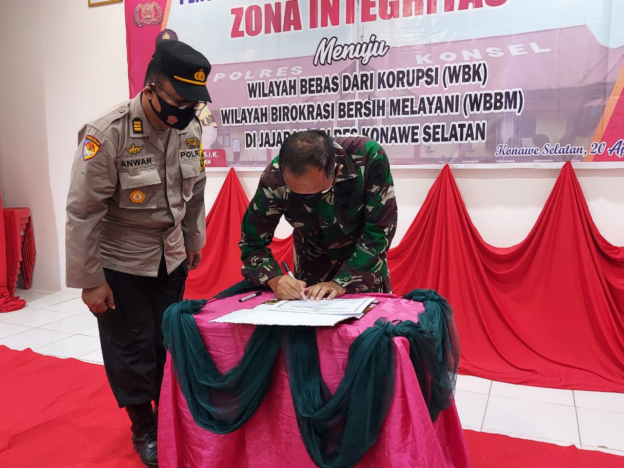 Dandim 1417/Kendari Hadiri Deklarasi Pencanangan Pembangunan Zona Integritas Polres Konawe Selatan